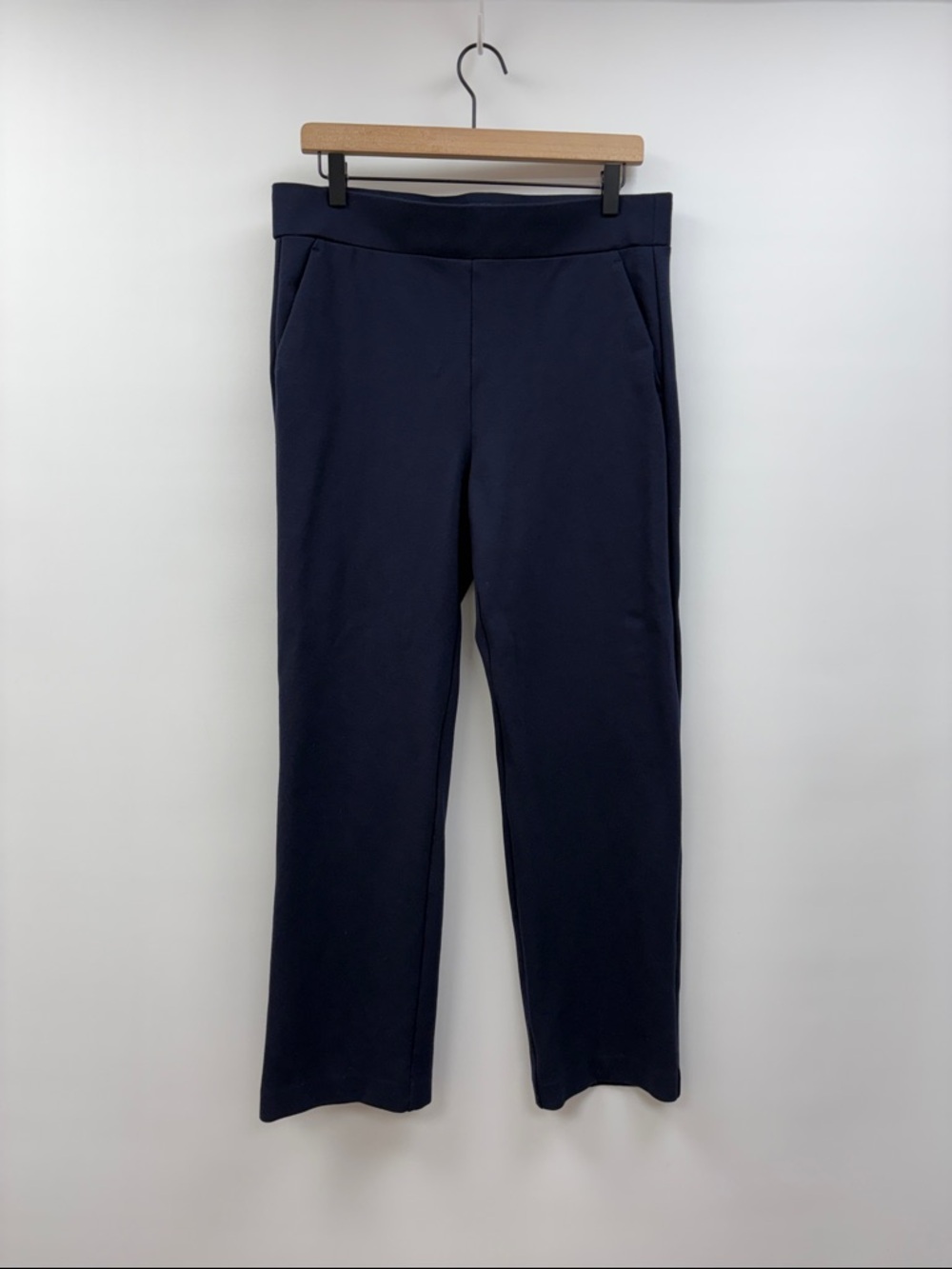 Ann Taylor LOFT Ponte Knit Pull-On Elastic Waist Bootcut Pant Navy Large